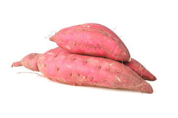 sweet potato , yellow japan sweet potato , sweet potato isolated on white backgound
