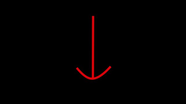 3d render of a red abstract symbol on black background