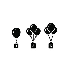 Vector illustration icon black balloons in groups of one two and three © Bar