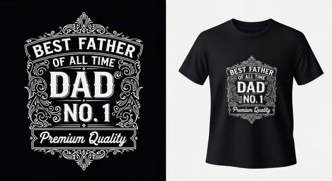 Happy fathers day best dad no 1 premium quality t shirt design