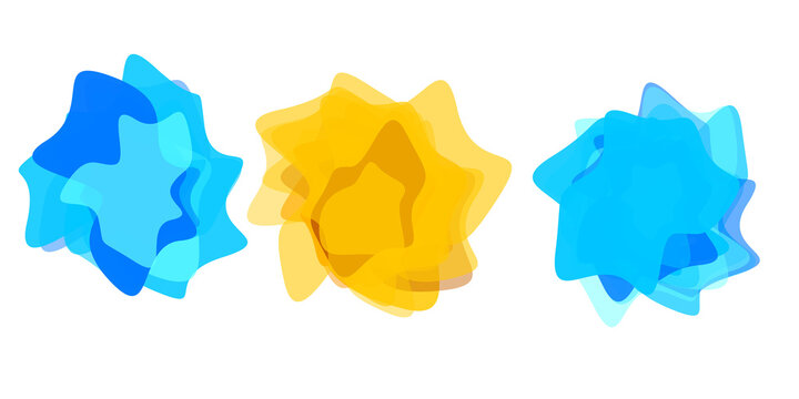 Pixel puzzle pieces in blue and yellow abstract digital geometric shapes