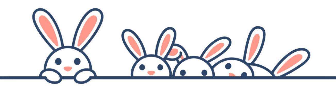 easter banner rabbit egg icon