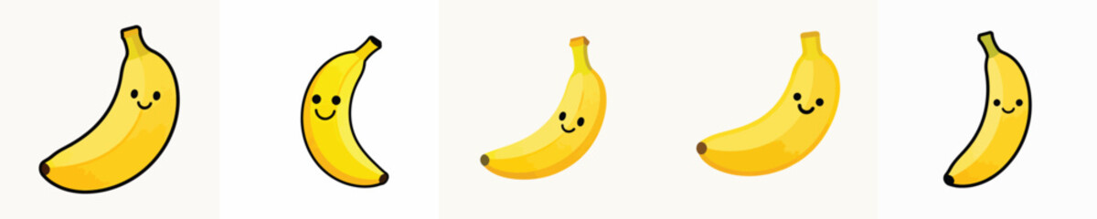 cute banana vector has eyes and mouth © Jefri Syahputra BKL