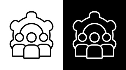 Management White Icon Set Vector 