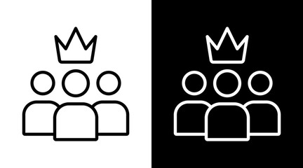 Leadership White Icon Set Vector 