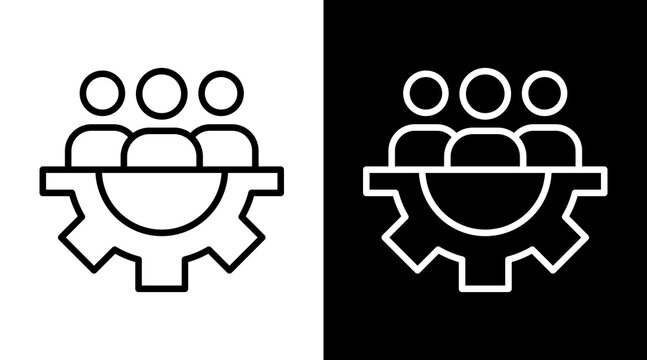 Workforce White Icon Set Vector 