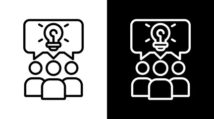 Brainstorm White Icon Set Vector 