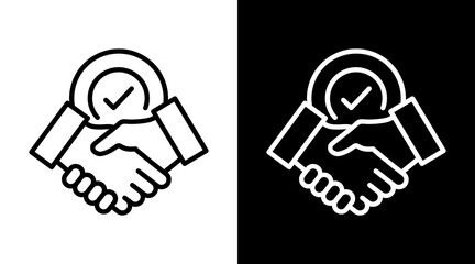 Trust White Icon Set Vector 