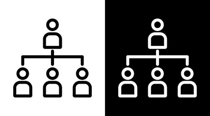 Organization White Icon Set Vector 