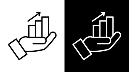 Stats White Icon Set Vector 