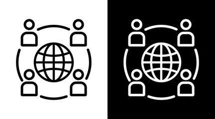 Enterprise White Icon Set Vector 