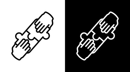 Partnership White Icon Set Vector 