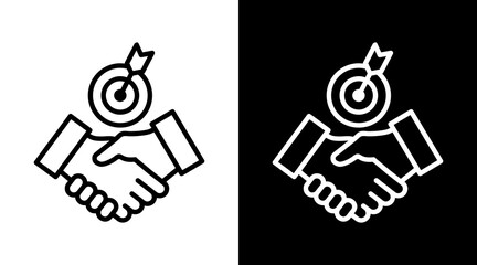 Deal White Icon Set Vector 