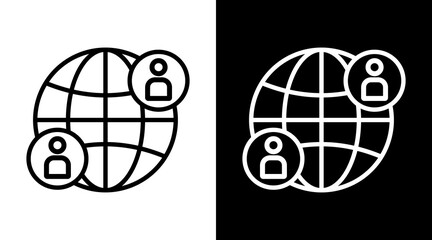 Networking White Icon Set Vector 