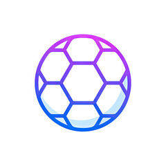 Fototapeta premium A neon-outlined soccer ball against a stark black background, showcasing a gradient effect