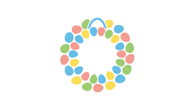 Colorful Easter Eggs in Circle Formation.