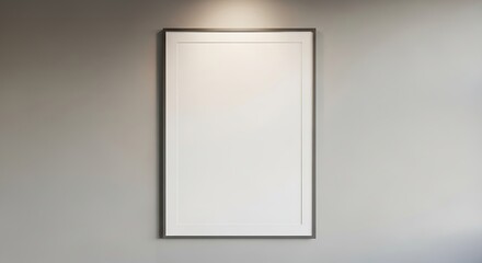 Blank Poster Frame on Textured Wall with Spotlight.