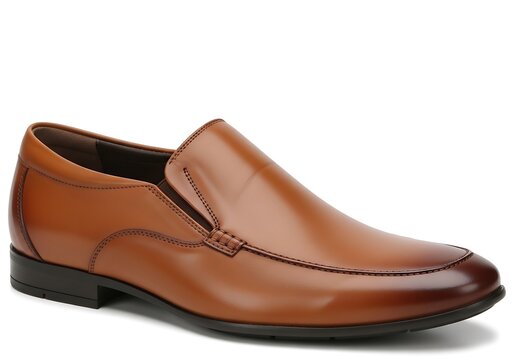 Brown leather mens loafer dress shoe footwear