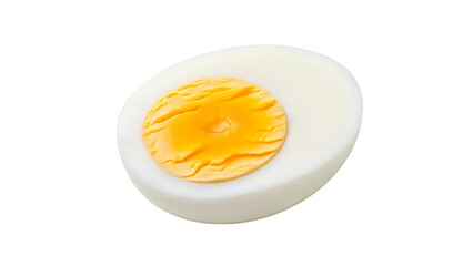 Half Boiled Egg with Bright Yellow Yolk and White Albumen isolated on a transparent background