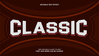 Classic Retro Sport Text Effect with Red Shadow and Stripe Pattern © Ika