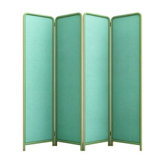 Four panel folding room divider screen in light green
