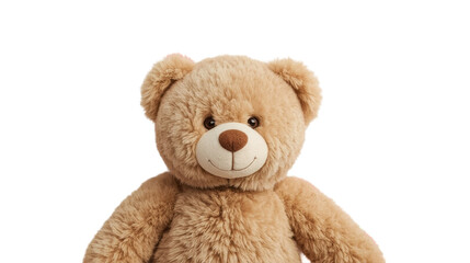 Obraz premium Soft and cuddly teddy bear with fluffy texture and sweet expression on white background perfect for comfort and companionship