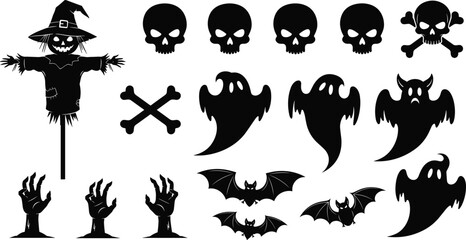 Black silhouette set of dinosaurs and eggs, Tyrannosaurus, Triceratops, Stegosaurus and Pterodactyl, cad drawing flat vector illustration, isolated on white. © Hello World