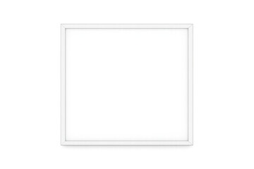 Fototapeta premium Minimalist white square frame with subtle shadow on a black background, perfect for design mockups