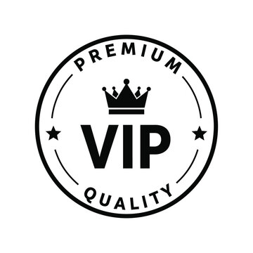 Vector illustration icon vip premium quality badge with crown and stars