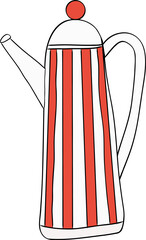 Scandinavian Folk Art Teapot & Cup Illustration