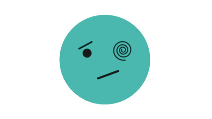 a dizzy face emoticon graphic illustration conveying confusion sickness and disorientation perfect for health or emotional concepts.