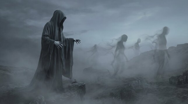 Thanatos Personification Of Death With Inverted Torch