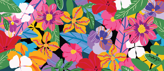 Spring and summer sunflower pastel floral background vector illustration with yellow and lavender colors. Vibrant botanical design for wallpaper, banners, invitations, fabric and digital templates. © TWINS DESIGN STUDIO