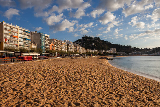 Beach In Blanes Town On Costa Brava In Spain