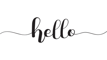 Hello World day. HELLO calligraphy with modern line for banner, greeting card or wallpaper.  © vectorassets