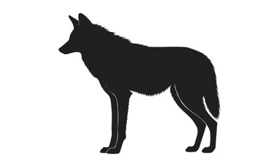 Maned Wolf Silhouette Side View – Tall Wild Canine Vector EPS © Kayem