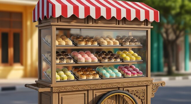 Kue pukis dalam gerobak jualan