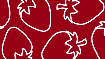 Red Strawberry Pattern Background