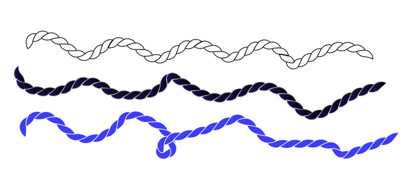 Rope collections isolated PNG. Brushes rope patterns, hand drawn vector illustration heartbeat make a heart symbol