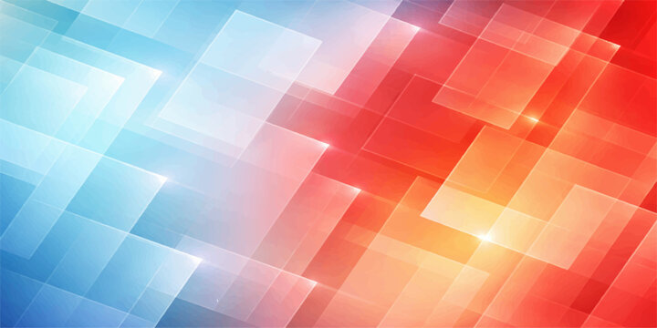 Abstract colorful geometric background with bright mosaic squares and soft rainbow blur pattern