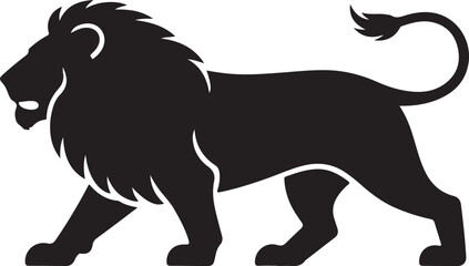 Obraz premium lion silhouette set. isolated vector image of african carnivore