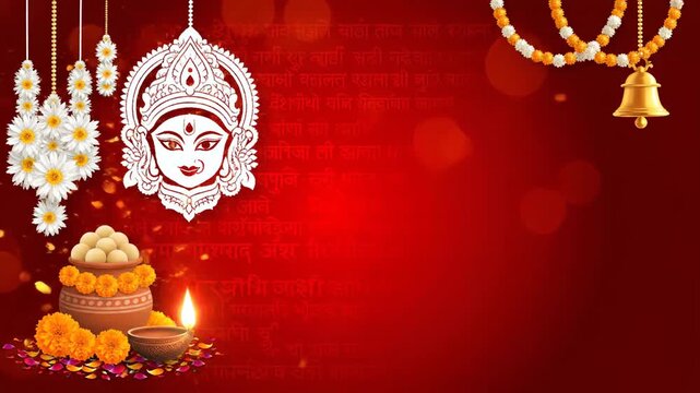 Durga Puja Navratri Festival Celebration Background Template