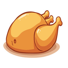 Cute Whole Turkey Cartoon