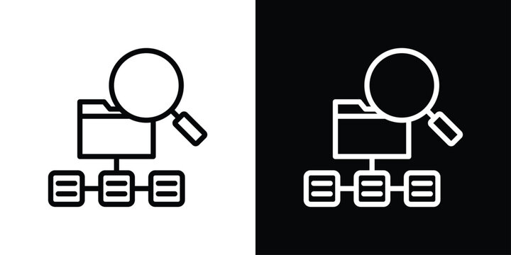 Data Classification Icon Sheet Black And White