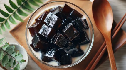 Grass Jelly Dessert (仙草冻), Chinese Dessert, Guangxi Dessert 