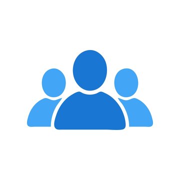 Minimal user group icon with multiple silhouettes representing team, community, and collaboration. Ideal for social apps, admin dashboards, HR systems, business platforms, and modern flat vector desig