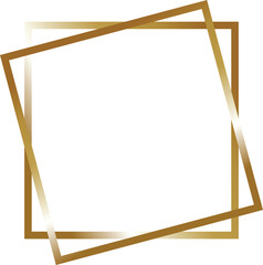 Overlapping golden square frames creating abstract geometric border