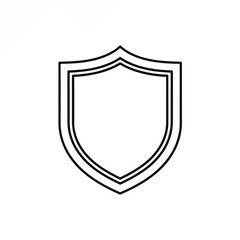 Minimal double-outline shield icon suitable for security, heraldry, branding, and logos.