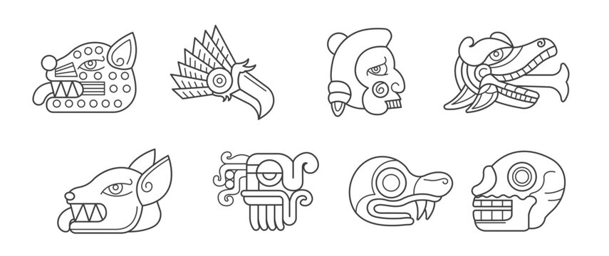 quetzalcoatl symbol vector 