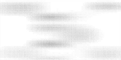 Fototapeta premium Grunge halftone corner gradient. Distress fading grit noise background. Retro pixel backdrop texture. Black and white sand wallpaper. Vector textured gritty surface. Anime or manga style comic overlay